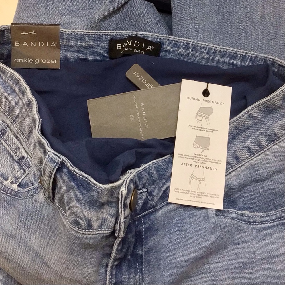 Bandia Blue Ankle Grazer Jeans Pants - Picture 3 of 3